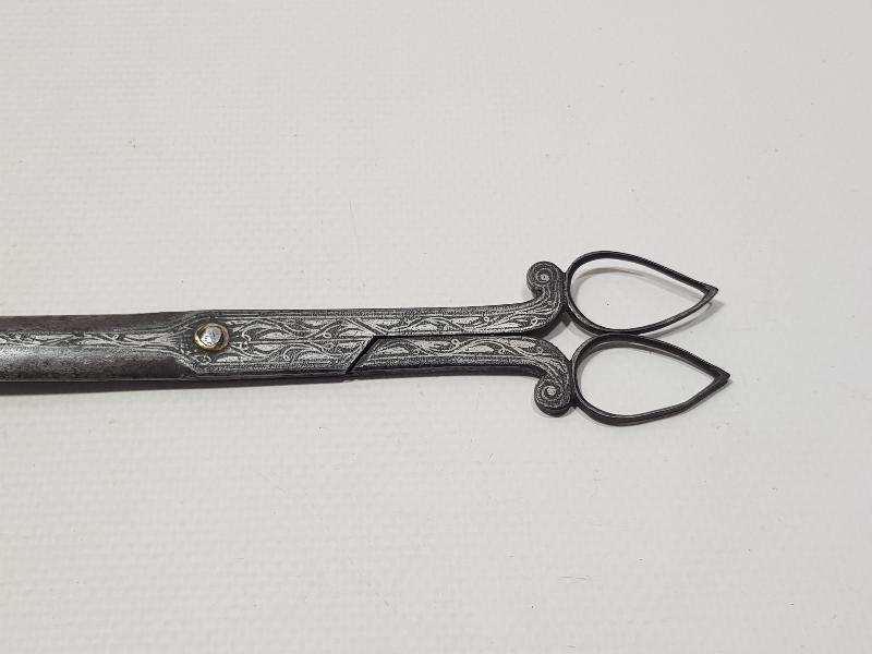 OSMANLI DÖNEMİ GÜMÜŞ ÇAKMA İŞÇİLİKLİ NADİR HATTAT MAKASI