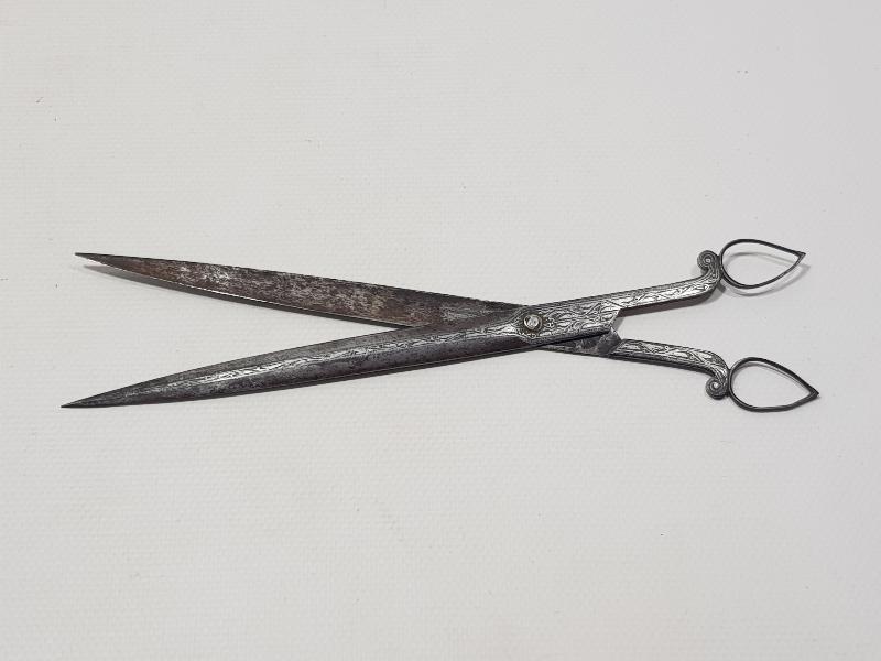 OSMANLI DÖNEMİ GÜMÜŞ ÇAKMA İŞÇİLİKLİ NADİR HATTAT MAKASI