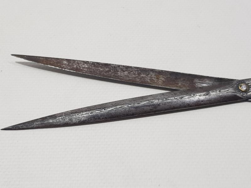 OSMANLI DÖNEMİ GÜMÜŞ ÇAKMA İŞÇİLİKLİ NADİR HATTAT MAKASI