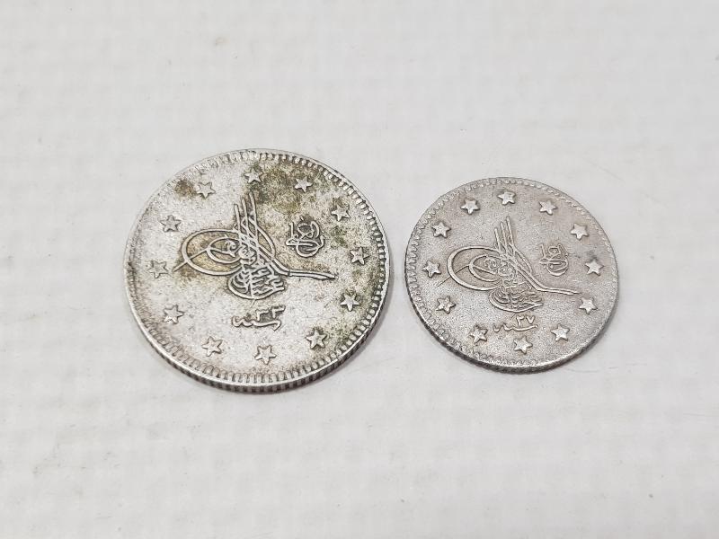 SULTAN ABDÜLHAMİD HAN DÖNEMİ GÜMÜŞ 1 KURUŞ VE 2 KURUŞ MECİDİYE LOTU