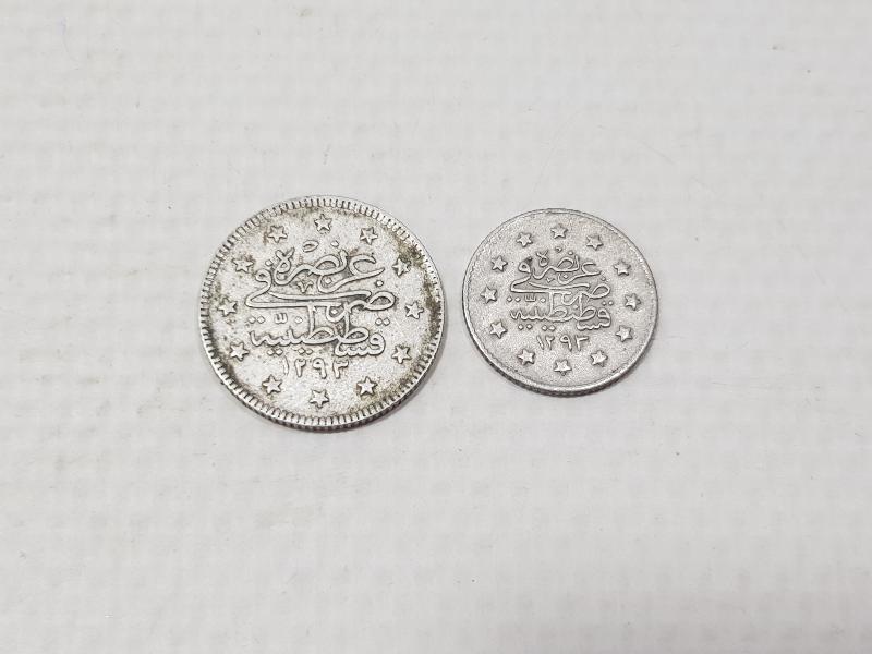 SULTAN ABDÜLHAMİD HAN DÖNEMİ GÜMÜŞ 1 KURUŞ VE 2 KURUŞ MECİDİYE LOTU