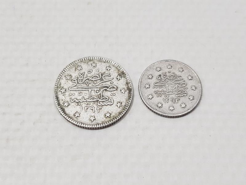 SULTAN ABDÜLHAMİD HAN DÖNEMİ GÜMÜŞ 1 KURUŞ VE 2 KURUŞ MECİDİYE LOTU