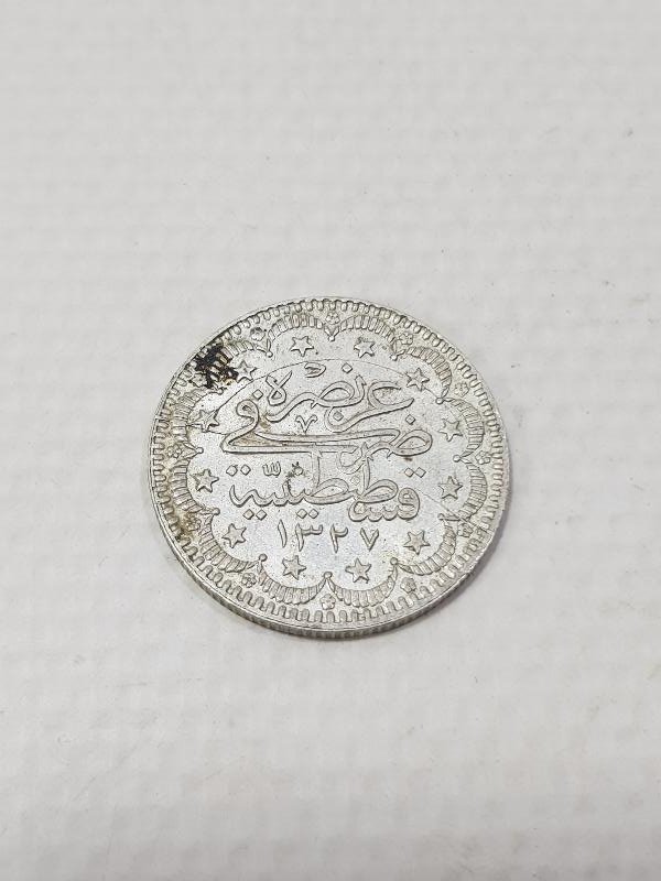 SULTAN MEHMET REŞAD HAN DÖNEMİ GÜMÜŞ 5 KURUŞ MECİDİYE PARA
