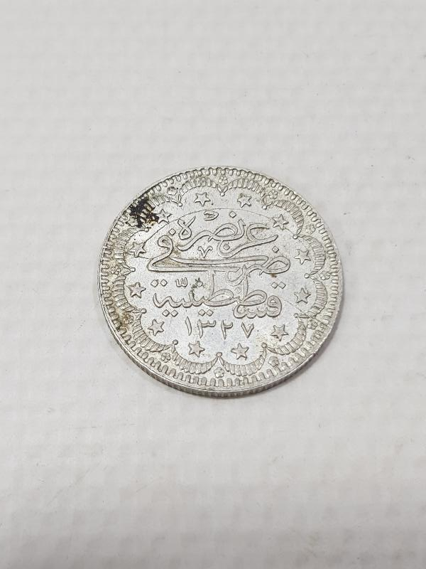 SULTAN MEHMET REŞAD HAN DÖNEMİ GÜMÜŞ 5 KURUŞ MECİDİYE PARA