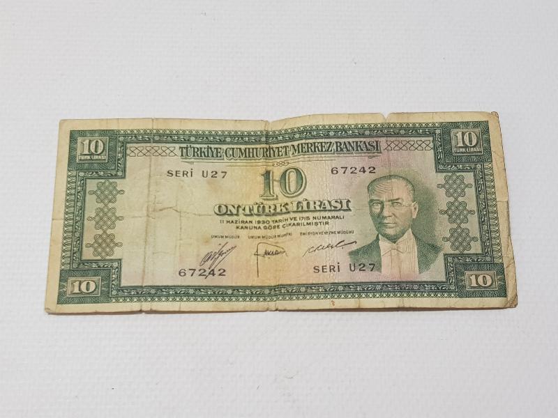 5. EMİSYON NADİR 10 LİRA KAĞIT PARA