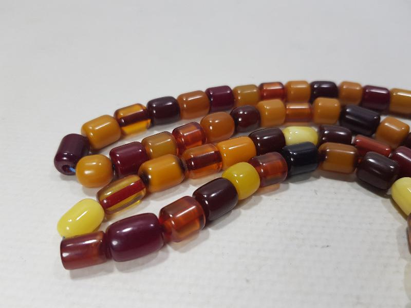 ANTİKA ÇEŞİTLİ KATALİN HABBELERDEN YAPILMIŞ İKİ ADET TESPİH