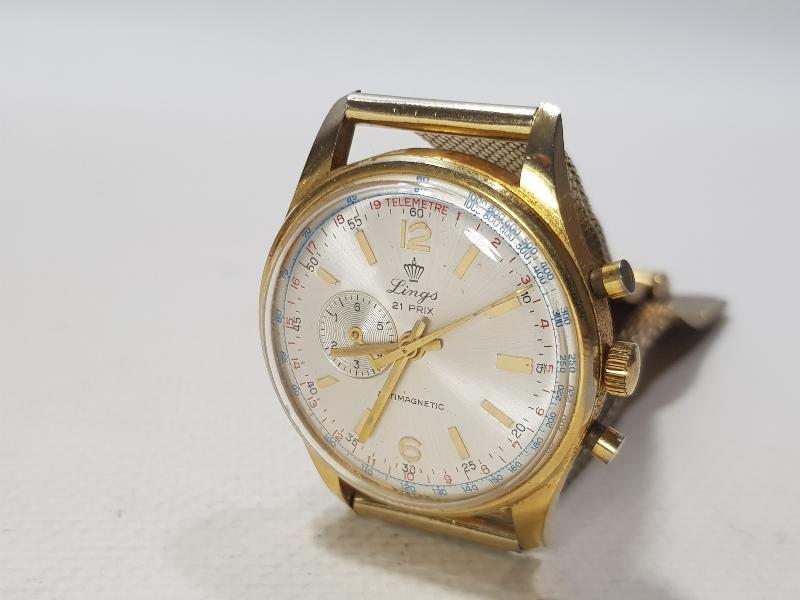 LINGS MARKA KURMALI ALTIN KAPLAMA KOL SAATİ 