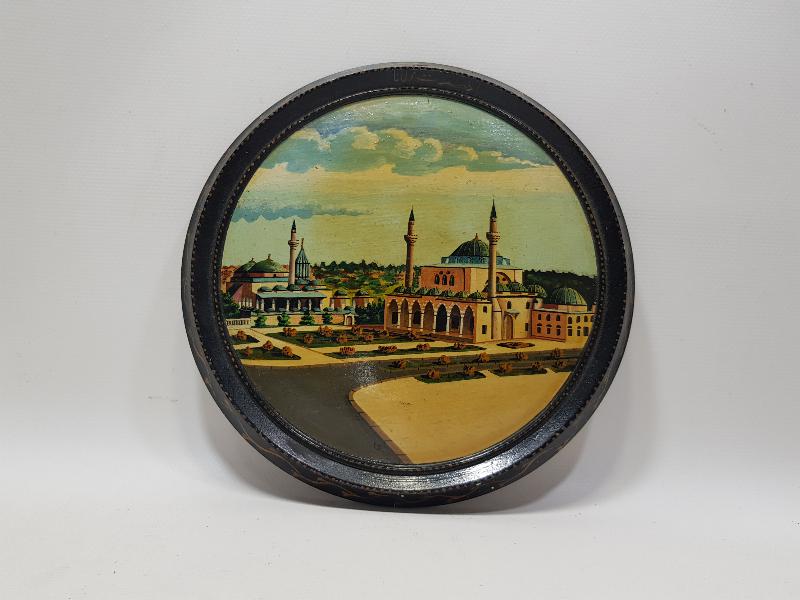 KONYA İŞİ MEVLANA CAMİİ VE MEVLANA TÜRBESİ YAĞLI BOYA PANO