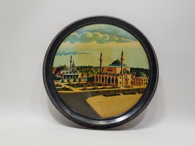 KONYA İŞİ MEVLANA CAMİİ VE MEVLANA TÜRBESİ YAĞLI BOYA PANO