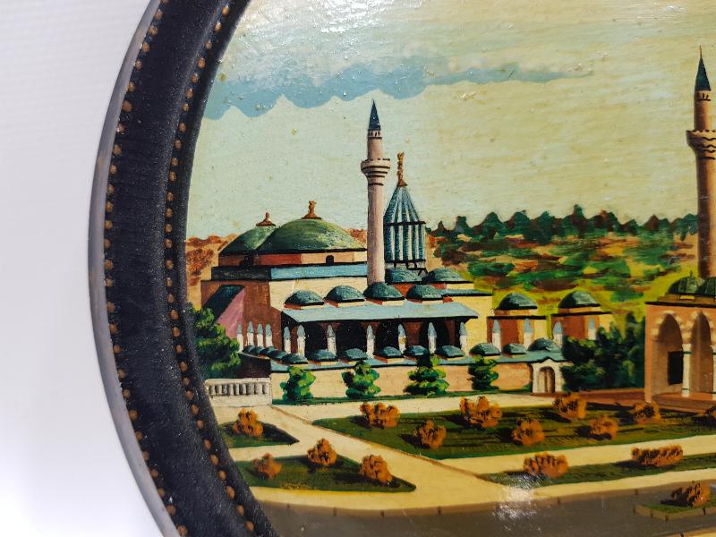 KONYA İŞİ MEVLANA CAMİİ VE MEVLANA TÜRBESİ YAĞLI BOYA PANO