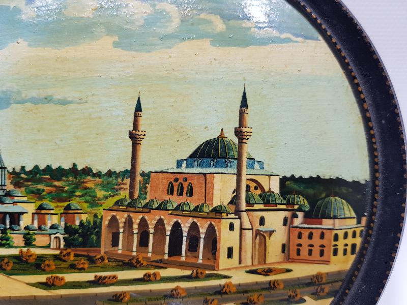 KONYA İŞİ MEVLANA CAMİİ VE MEVLANA TÜRBESİ YAĞLI BOYA PANO