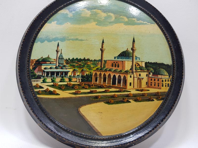KONYA İŞİ MEVLANA CAMİİ VE MEVLANA TÜRBESİ YAĞLI BOYA PANO