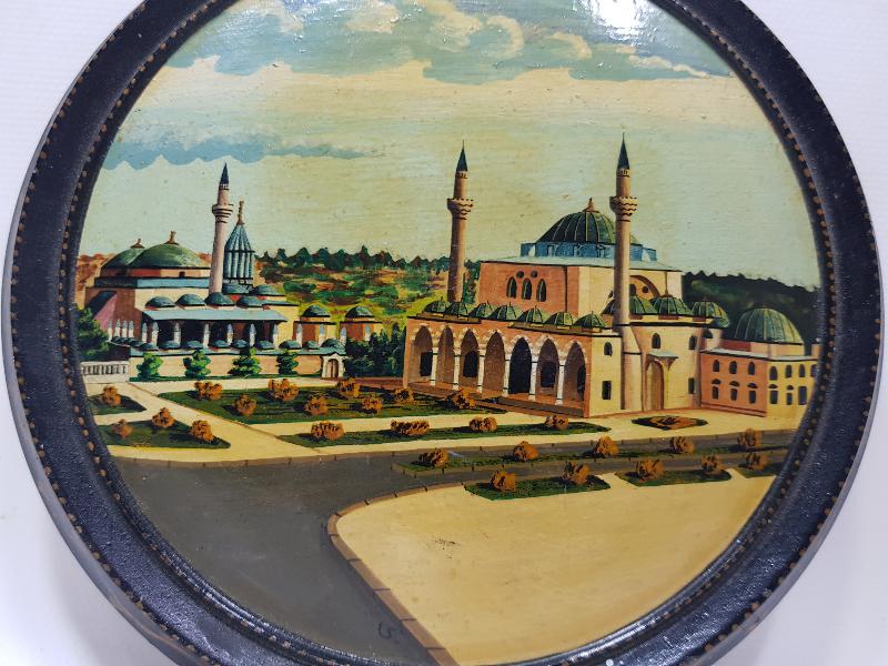 KONYA İŞİ MEVLANA CAMİİ VE MEVLANA TÜRBESİ YAĞLI BOYA PANO