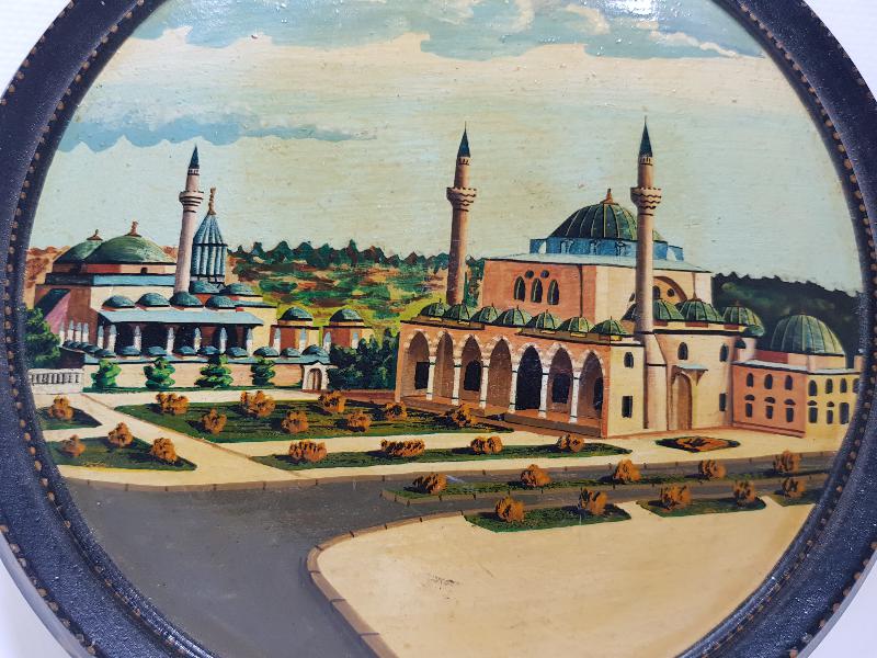 KONYA İŞİ MEVLANA CAMİİ VE MEVLANA TÜRBESİ YAĞLI BOYA PANO