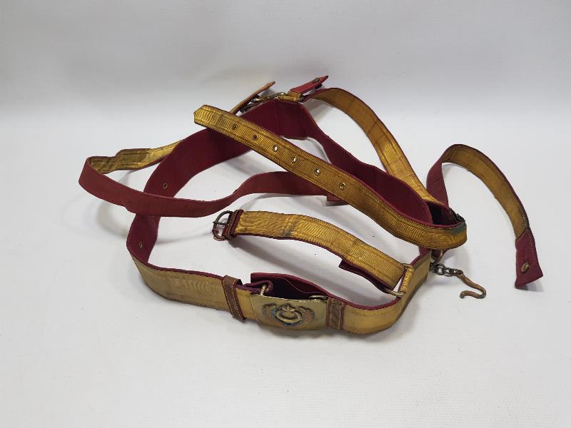 OSMANLI DÖNEMİ ALTIN SIRMA İŞLEMELİ TAM TAKIM SUBAY KEMERİ