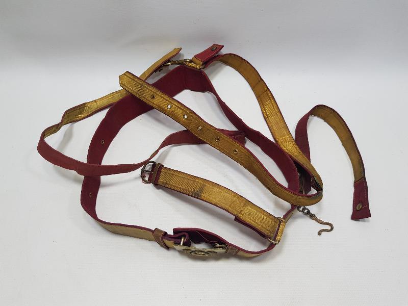 OSMANLI DÖNEMİ ALTIN SIRMA İŞLEMELİ TAM TAKIM SUBAY KEMERİ