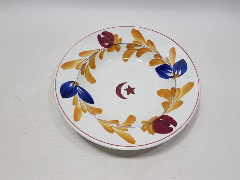 OSMANLI DÖNEMİ AY YILDIZLI PORSELEN TABAK