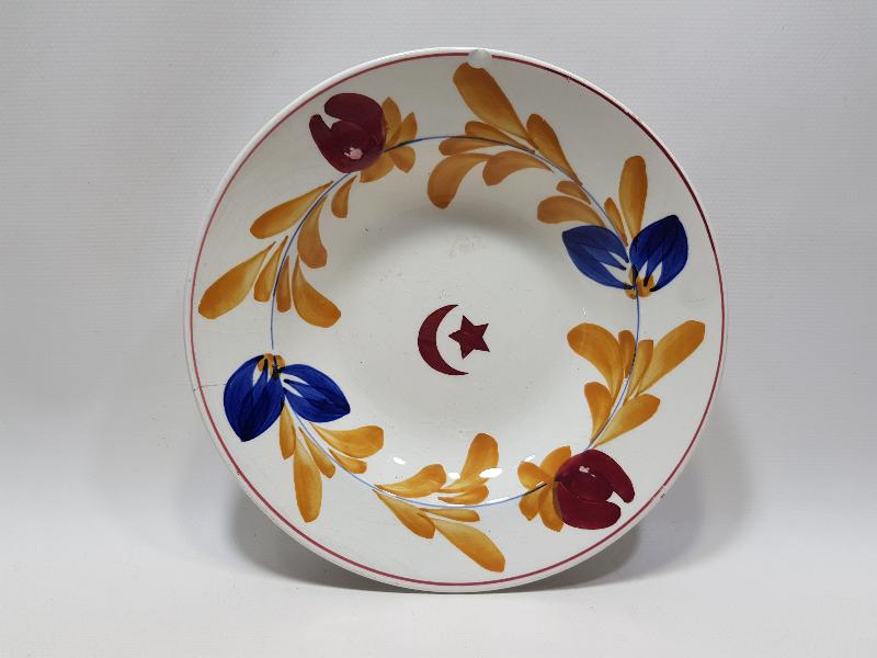 OSMANLI DÖNEMİ AY YILDIZLI PORSELEN TABAK