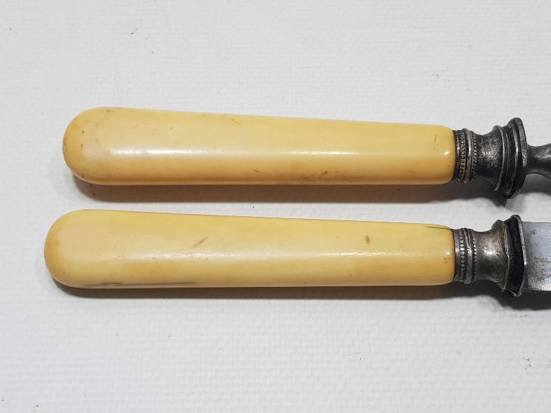 OSMANLI DÖNEMİ FİL DİŞİ SAPLI SERVİS ÇATAL BIÇAĞI