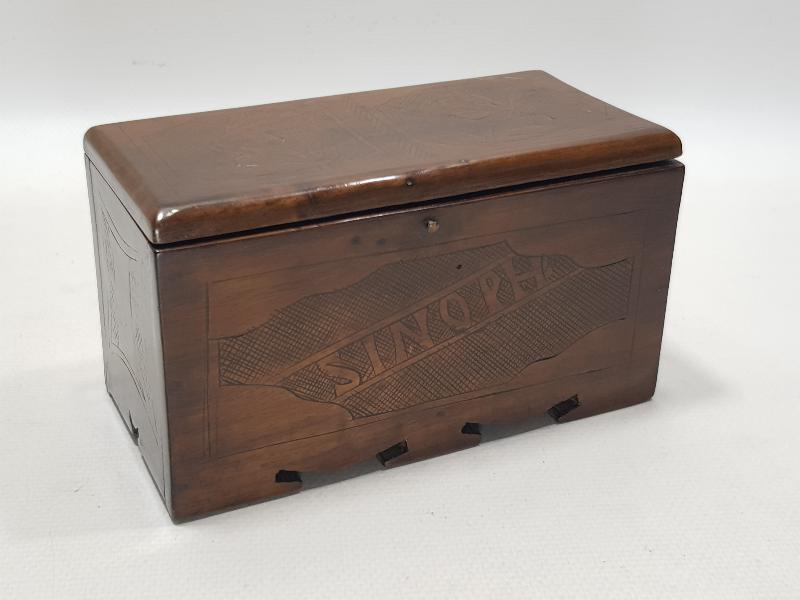 OSMANLI DÖNEMİ SİNOP CEZAEVİ İŞİ SINOPH YAZILI ÇOK NADİR AHŞAP KAHVE KUTUSU