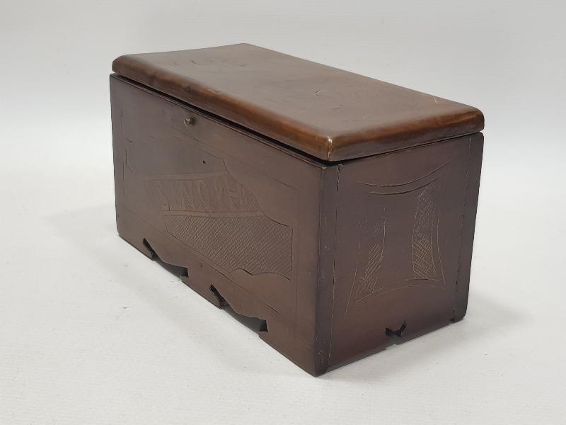 OSMANLI DÖNEMİ SİNOP CEZAEVİ İŞİ SINOPH YAZILI ÇOK NADİR AHŞAP KAHVE KUTUSU