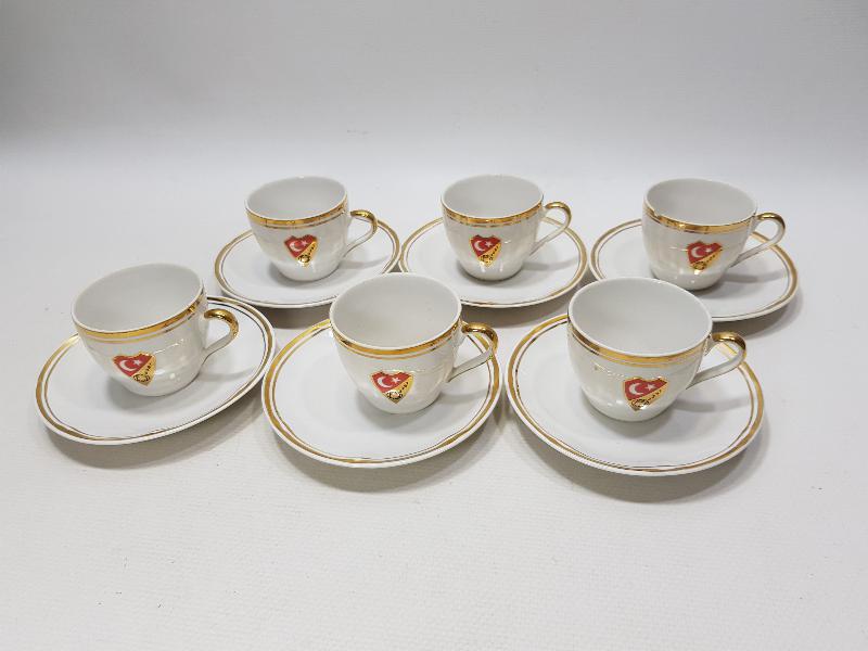 1923 TÜRKİYE CUMHURİYETİNİN KURULUŞU ANISINA SÜMERBANK TARAFINDAN YAPILMIŞ FİNCAN TAKIMI