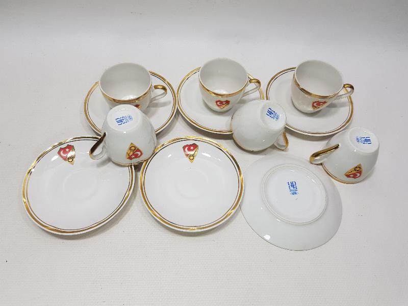 1923 TÜRKİYE CUMHURİYETİNİN KURULUŞU ANISINA SÜMERBANK TARAFINDAN YAPILMIŞ FİNCAN TAKIMI