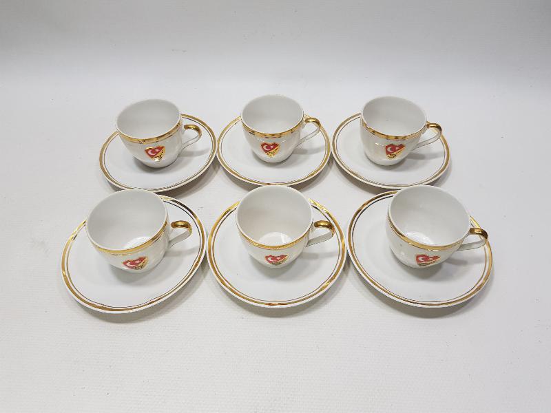 1923 TÜRKİYE CUMHURİYETİNİN KURULUŞU ANISINA SÜMERBANK TARAFINDAN YAPILMIŞ FİNCAN TAKIMI