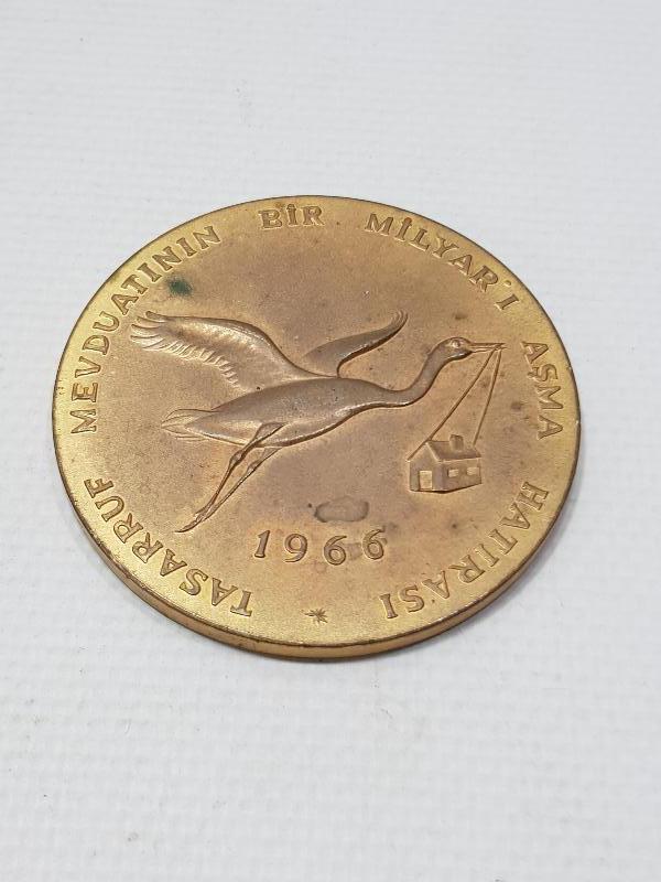 1966 YAPI VE KREDİ BANKASI DEV BOY NADİR MADALYON