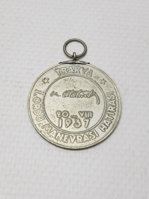 ATATÜRK'ÜN DE KATILDIĞI 1937 TRAKYA 1. ORDU MANEVRASI MADALYASI 