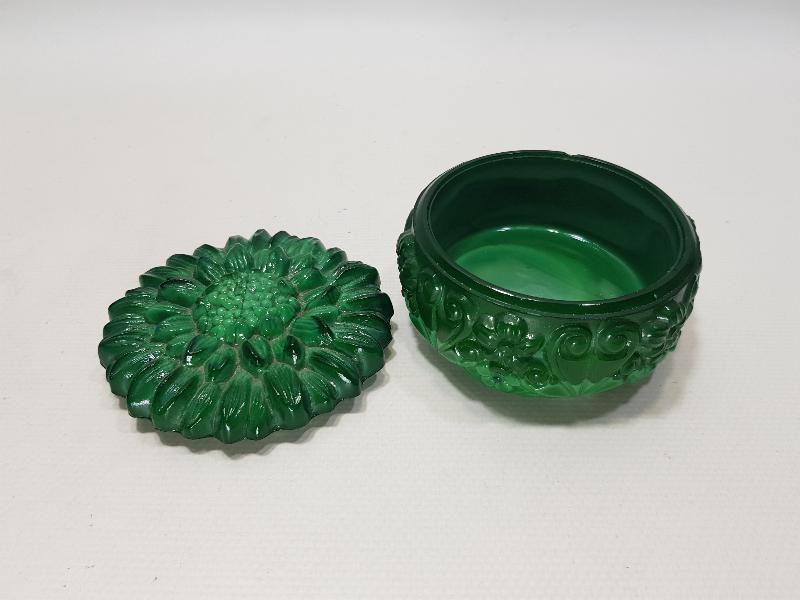 MALAHİT TAŞINDAN MAMÜL ANTİKA ŞEKERLİK