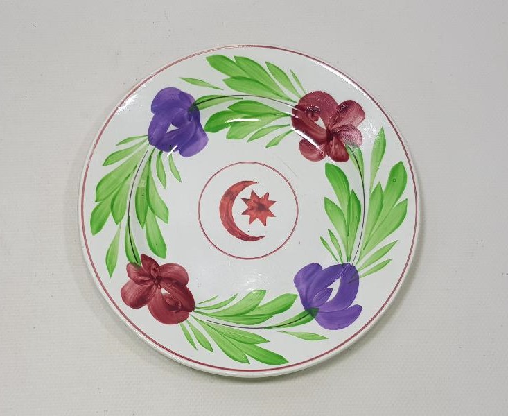 OSMANLI DÖNEMİ AY YILDIZLI NADİR PORSELEN TABAK 