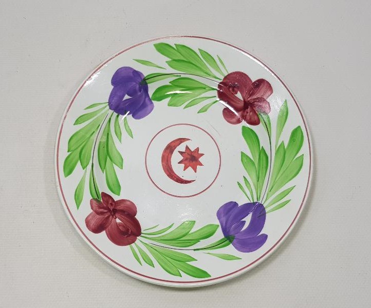 OSMANLI DÖNEMİ AY YILDIZLI NADİR PORSELEN TABAK 