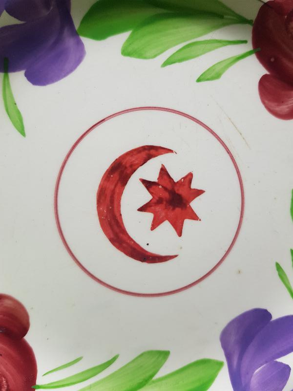 OSMANLI DÖNEMİ AY YILDIZLI NADİR PORSELEN TABAK 