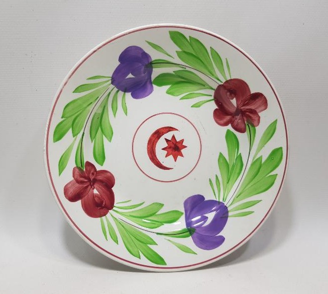 OSMANLI DÖNEMİ AY YILDIZLI NADİR PORSELEN TABAK 