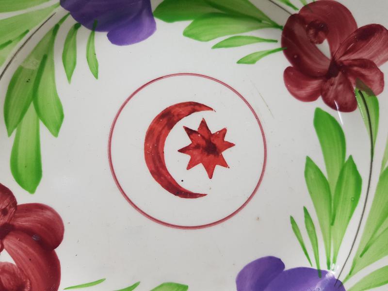 OSMANLI DÖNEMİ AY YILDIZLI NADİR PORSELEN TABAK 