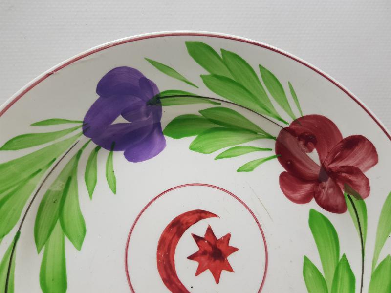 OSMANLI DÖNEMİ AY YILDIZLI NADİR PORSELEN TABAK 