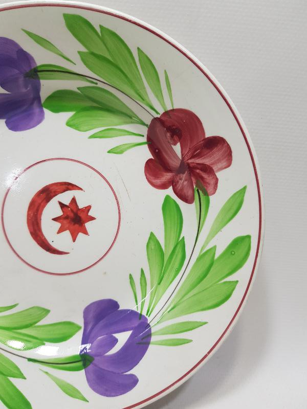 OSMANLI DÖNEMİ AY YILDIZLI NADİR PORSELEN TABAK 