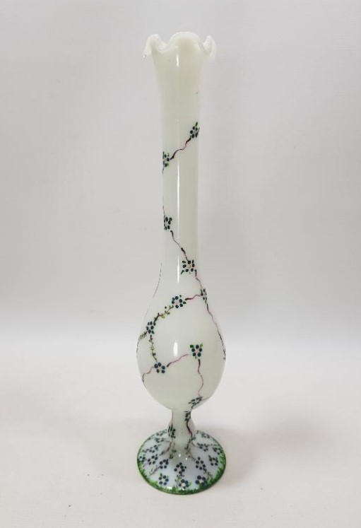 OSMANLI DÖNEMİ ÇİÇEKLİ MİNEL İ OPAL VAZO