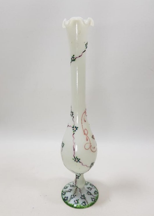 OSMANLI DÖNEMİ ÇİÇEKLİ MİNEL İ OPAL VAZO