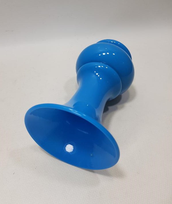 OSMANLI DÖNEMİ MAVİ RENKLİ OPAL VAZO 