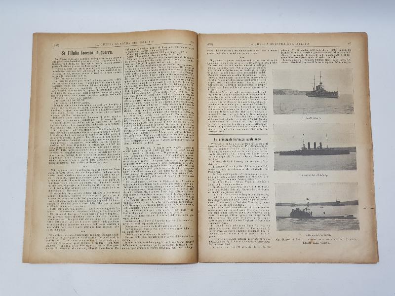 1. DÜNYA SAVAŞI 15 NİSAN 1915 TARİHLİ AVRUPA SAVAŞI DERGİSİ: ÇANAKKALE BOMBARDIMANI SONRASI SARAYDA SULTAN MEHMET REŞAD, ENVER PAŞA VE KOMUTANLAR DUA EDERKEN