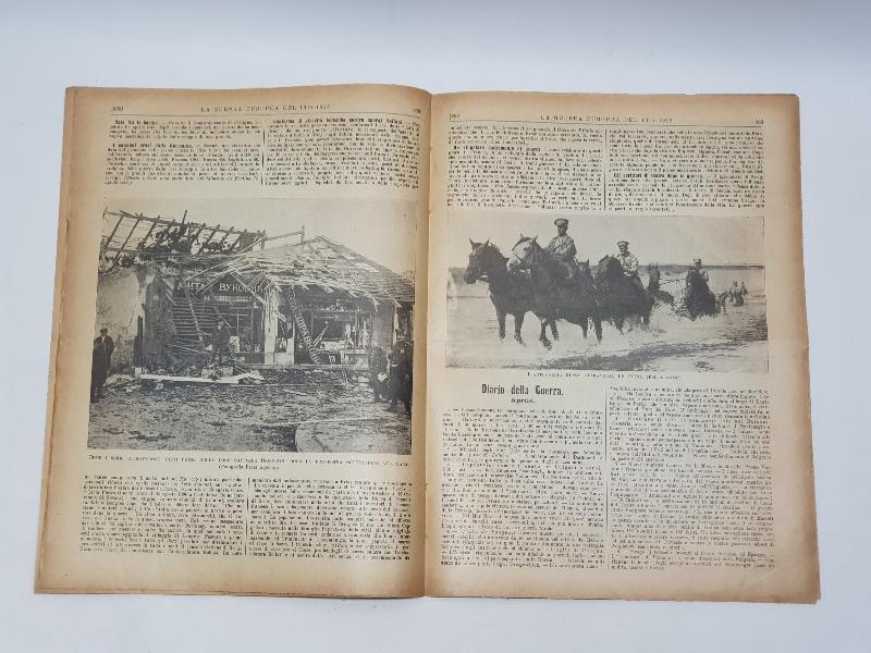 1. DÜNYA SAVAŞI 15 NİSAN 1915 TARİHLİ AVRUPA SAVAŞI DERGİSİ: ÇANAKKALE BOMBARDIMANI SONRASI SARAYDA SULTAN MEHMET REŞAD, ENVER PAŞA VE KOMUTANLAR DUA EDERKEN