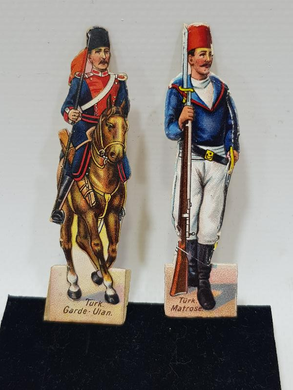 1. DÜNYA SAVAŞI DÖNEMİ ÇOK NADİR OSMANLI SÜVARİ VE DENİZCİ KARTON OYUNCAK ASKERLER