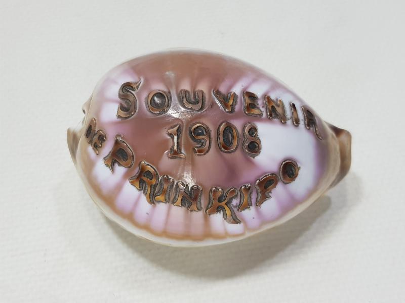1908 SOUVENIR DE PRINKIPO - BÜYÜKADA HATIRASI YAZILI ÇOK NADİR DENİZ KABUĞU