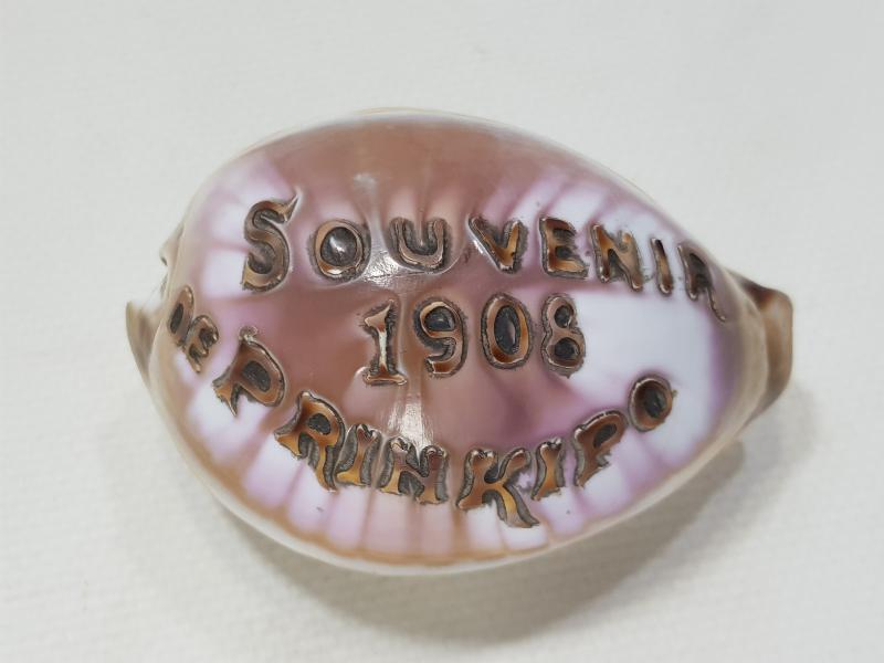 1908 SOUVENIR DE PRINKIPO - BÜYÜKADA HATIRASI YAZILI ÇOK NADİR DENİZ KABUĞU