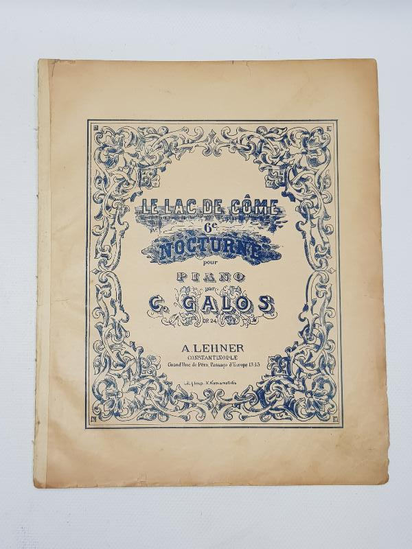 CONSTANTINOPLE C. GALOS LE LAC DE COME NOCTURNE PİYANO NOTA DERGİSİ