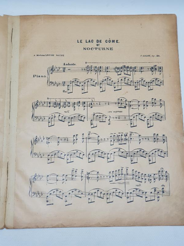 CONSTANTINOPLE C. GALOS LE LAC DE COME NOCTURNE PİYANO NOTA DERGİSİ
