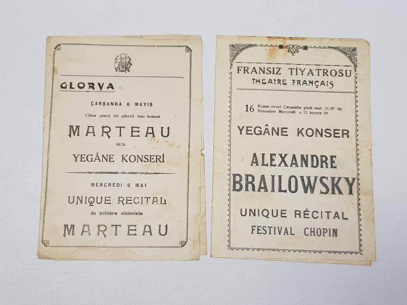 CUMHURİYET İLK DÖNEM İKİ ADET KONSER BİLETİ 