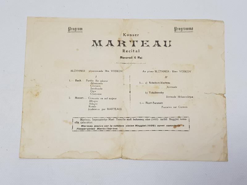 CUMHURİYET İLK DÖNEM İKİ ADET KONSER BİLETİ 